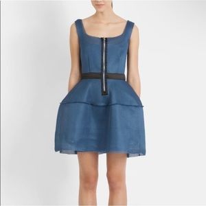 Maje blue color fit and flare dress with zipper front detail. Size 1(small).